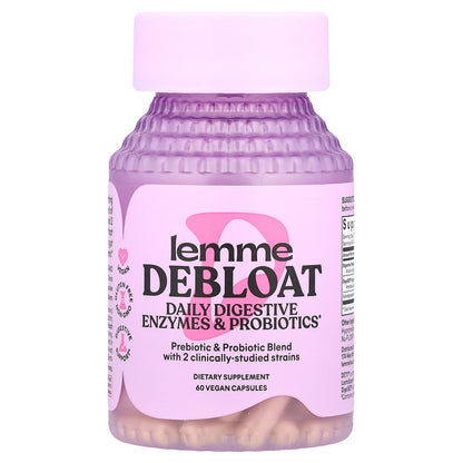 Lemme, Debloat, Daily Digestive Enzymes & Probiotics, 60 Vegan Capsules