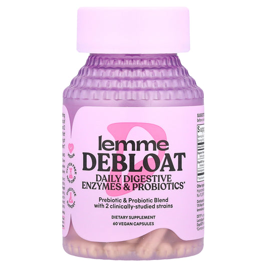 Lemme, Debloat, Daily Digestive Enzymes & Probiotics, 60 Vegan Capsules