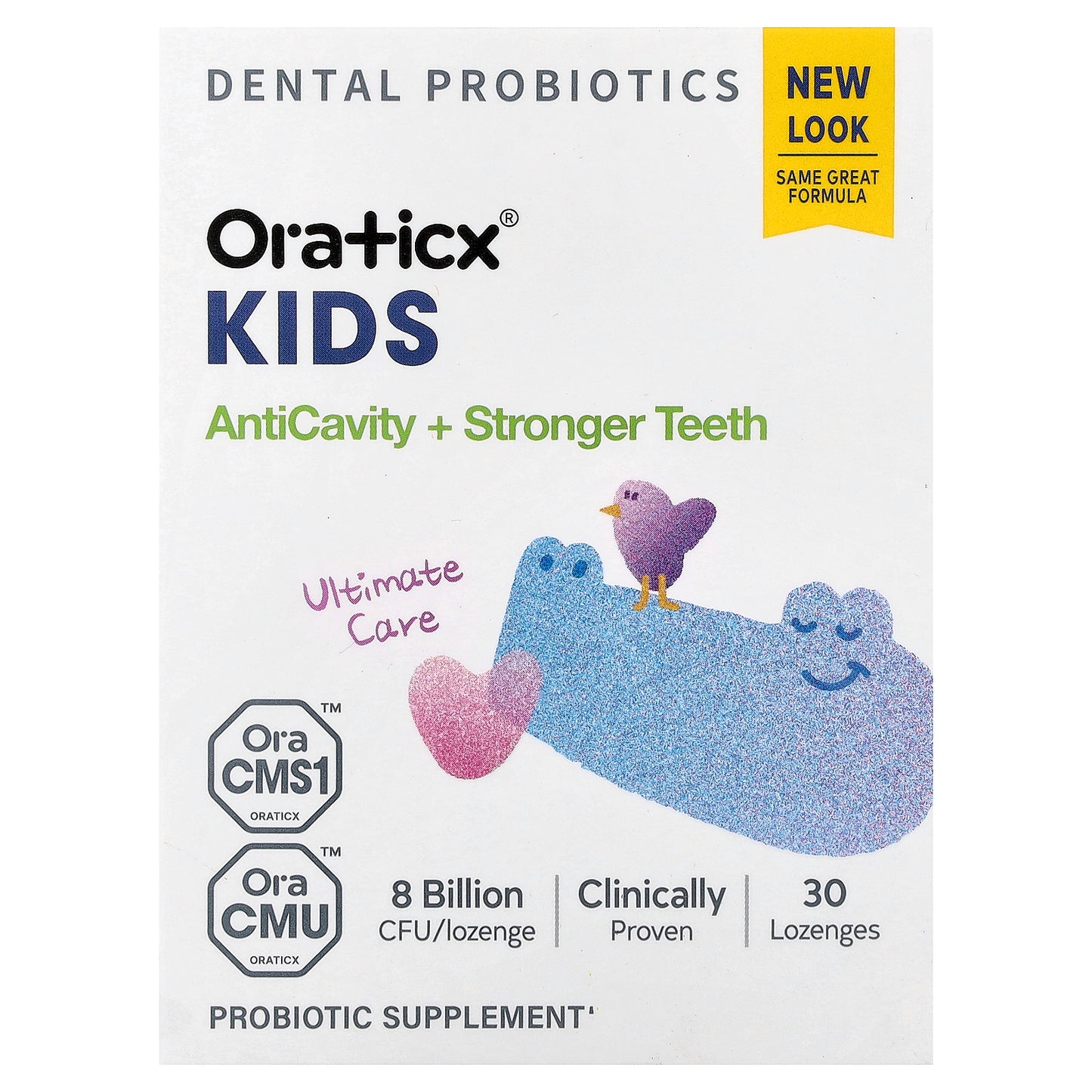 Oraticx, Kids, Dental Probiotics, AntiCavity + Stronger Teeth, Yogurt , 30 Lozenges