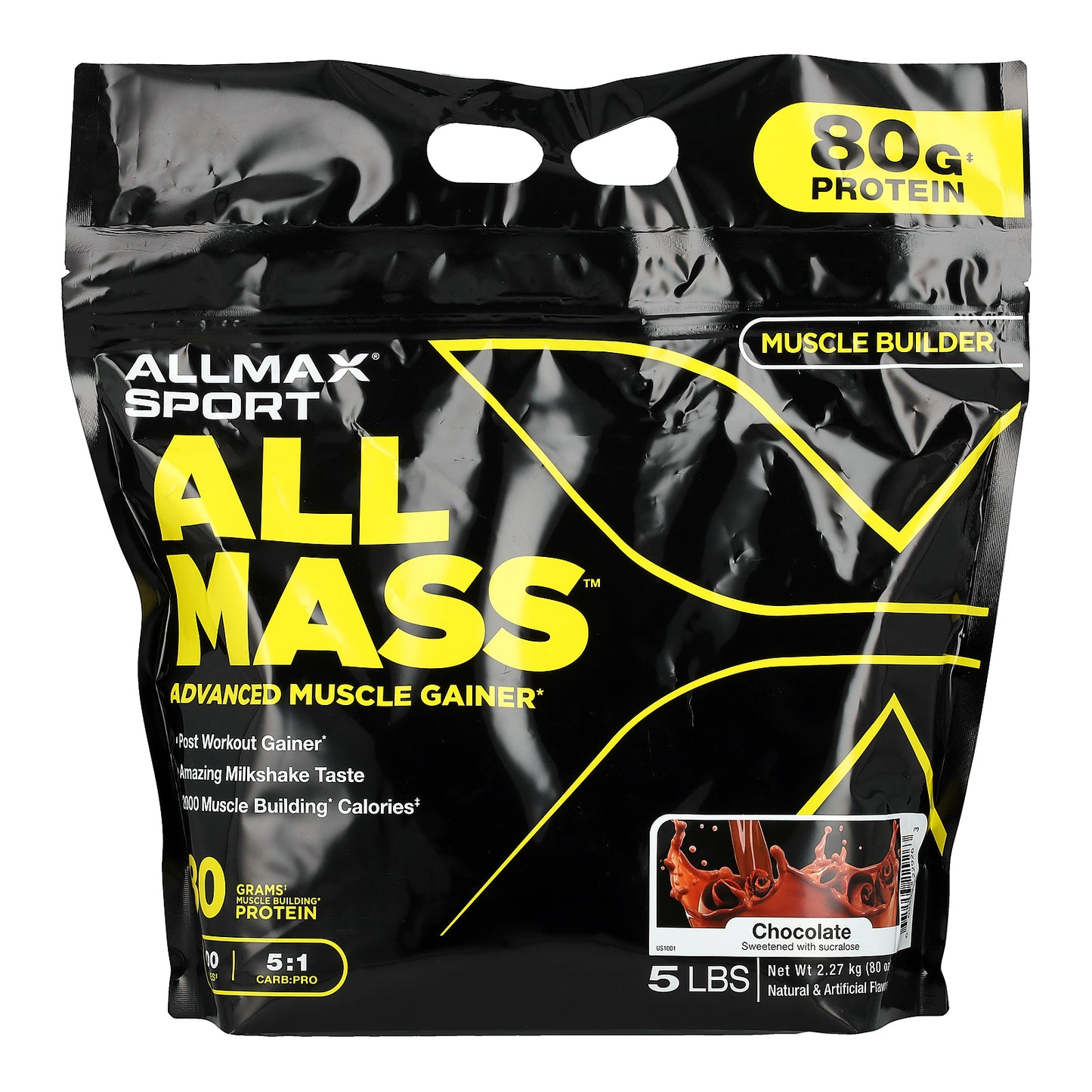 ALLMAX, Sport, ALLMASS™, Advanced Muscle Gainer, Chocolate, 5 lbs (2.27 kg)