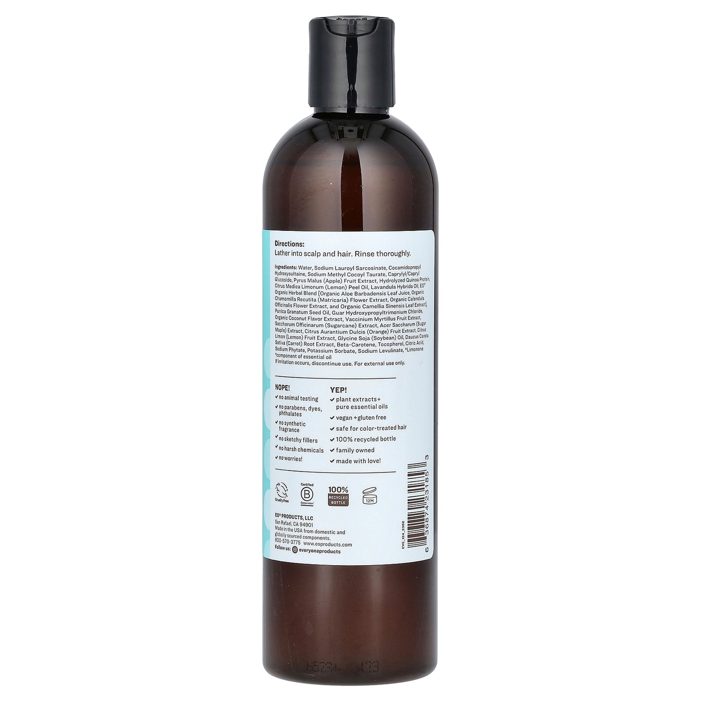 Everyone, Dreamy Shampoo, For All Hair Types, Coconut + Lemon, 12 fl oz (355 ml)