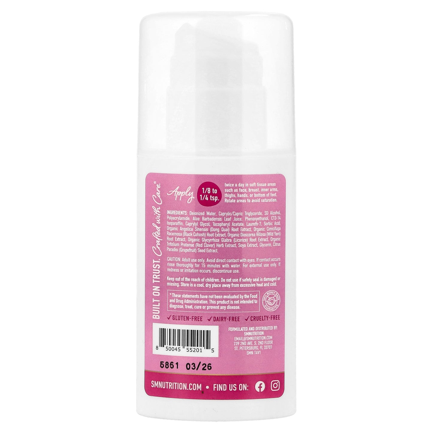 SMNutrition, Phyto-Estrogen Cream, Fragrance-Free, 4 oz