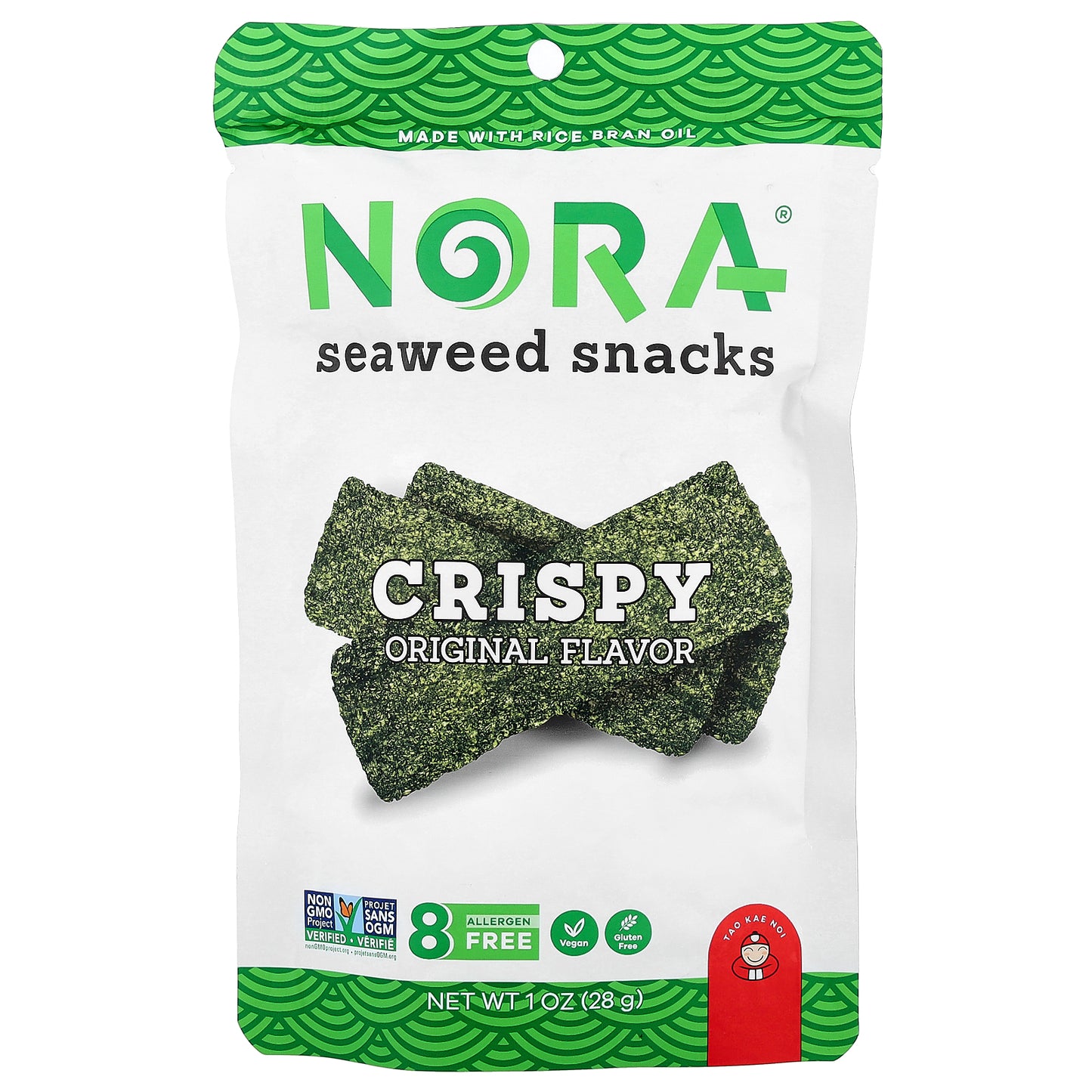 Nora Snacks, Seaweed Snacks, Crispy Original, 1 oz (28 g)