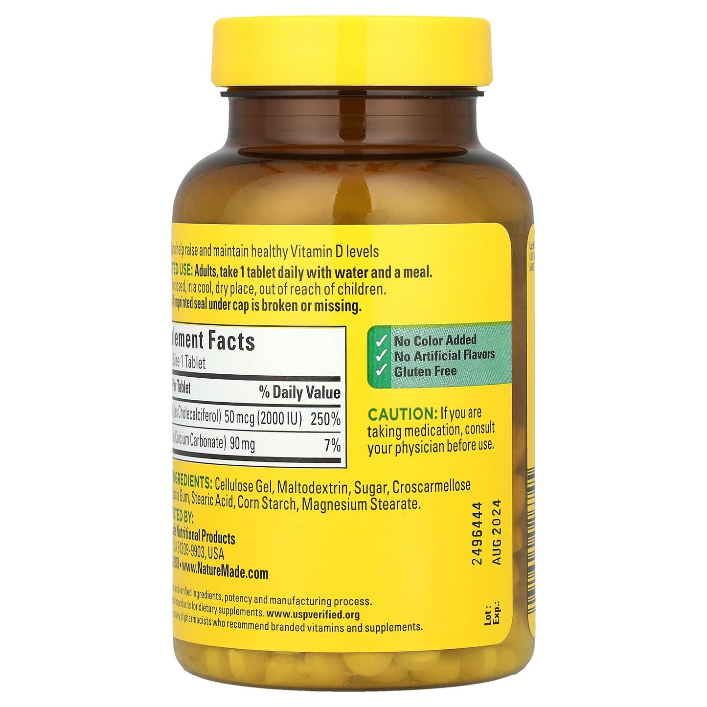 Nature Made, Vitamin D3, 50 mcg (2000 IU), 220 Tablets