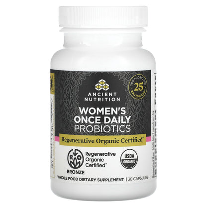 Ancient Nutrition, Women's Once Daily Probiotics, 25 Billion CFU, 30 Capsules