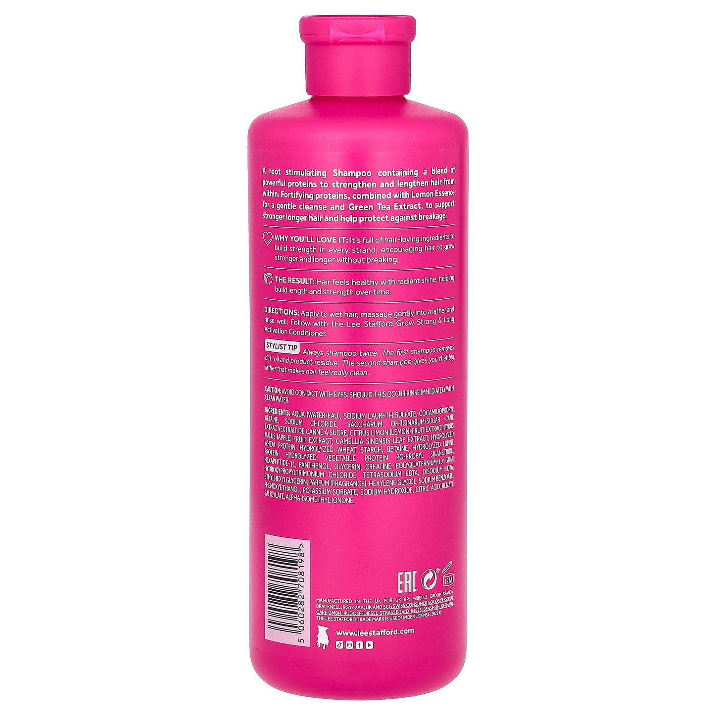 Lee Stafford, Grow Strong & Long, Activation Shampoo, For Breakage Prone & Damaged Hair, 16.9 fl oz (500 ml)