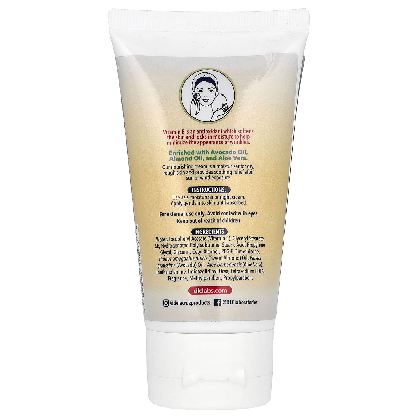 De La Cruz, Vitamin E Cream, 2.6 oz (74 g)