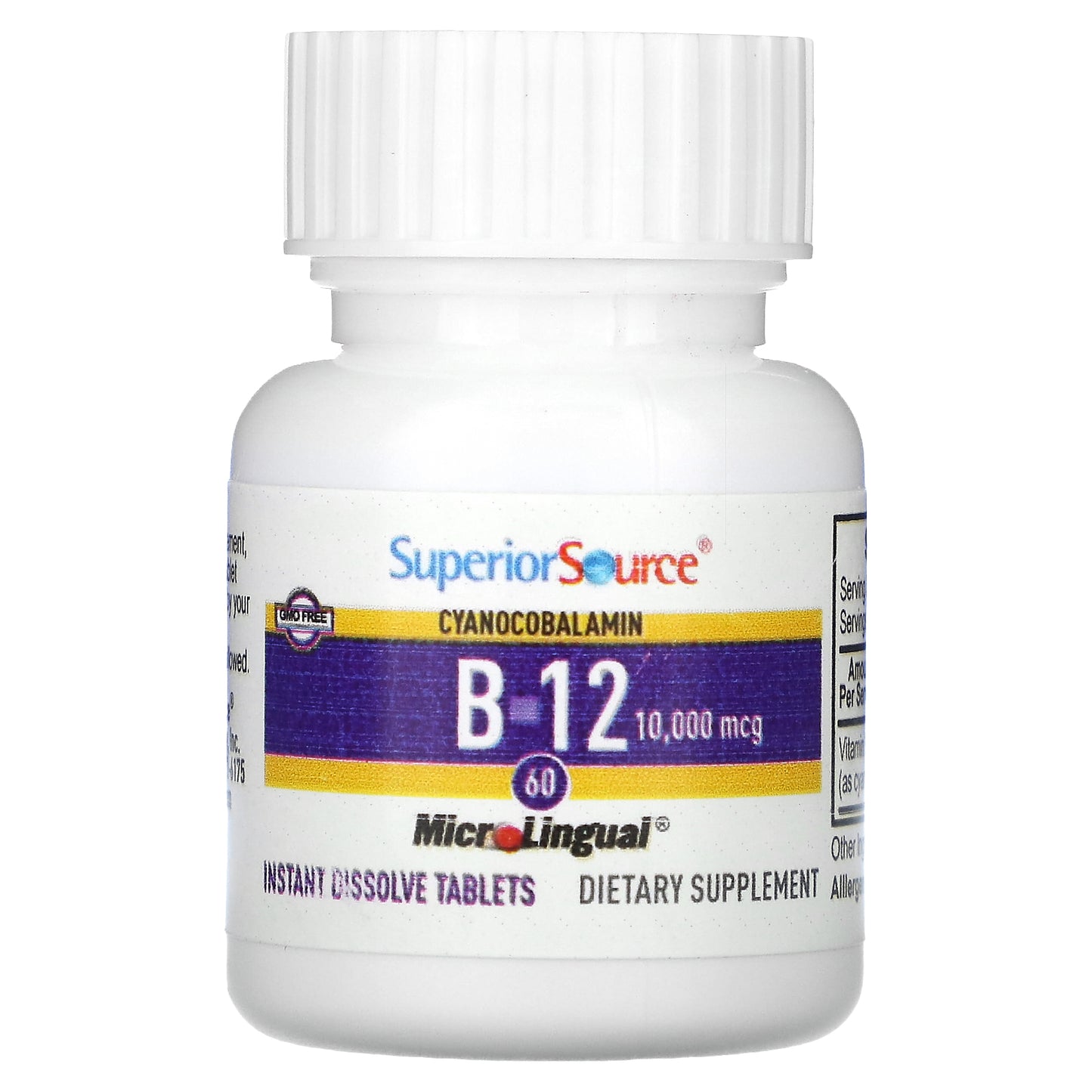 Superior Source, Cyanocobalamin B-12, 10,000 mcg, 60 MicroLingual Instant Dissolve Tablets