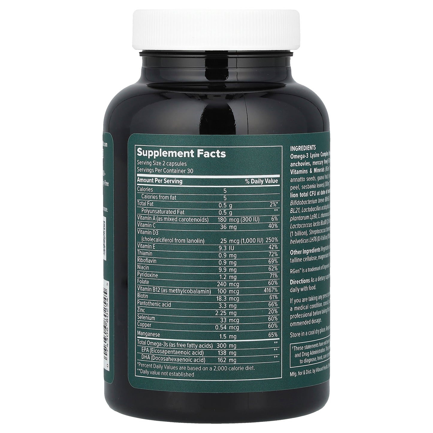 Vibrant Health, Trilogy™, Daily 3-in-1 Multi-Supplement , 60 Capsules