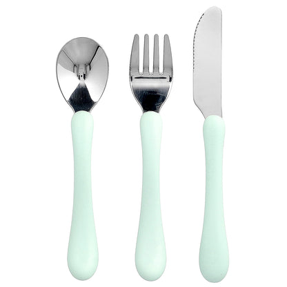Green Sprouts, Stainless Steel & Sprout Ware® Kids' Cutlery, 12+ Months, 3 Pieces