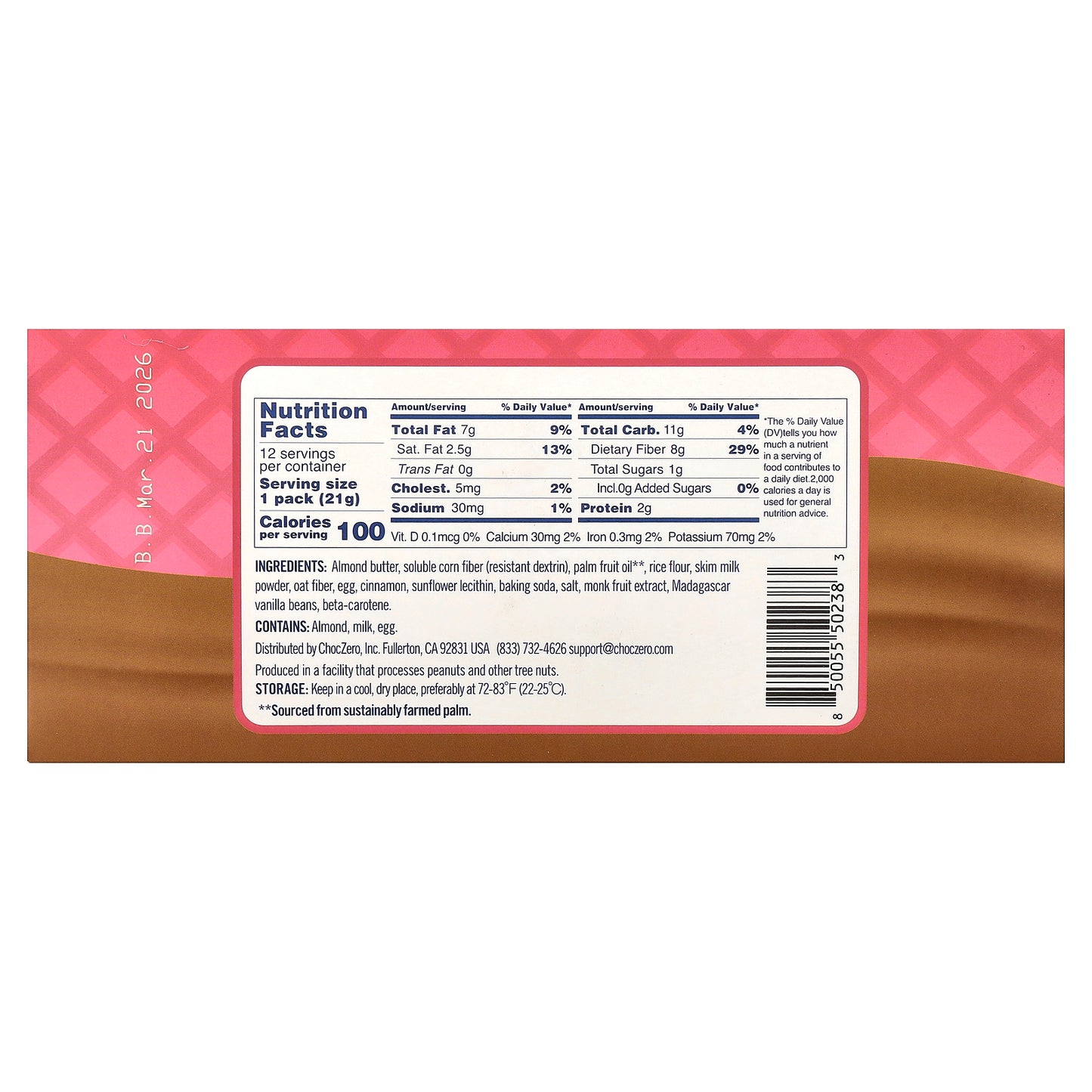 ChocZero, Premium Cookies, Golden Dunkies, Vanilla & Creme Cookies, Churro, 12 Packs, 0.75 oz (21 g) Each