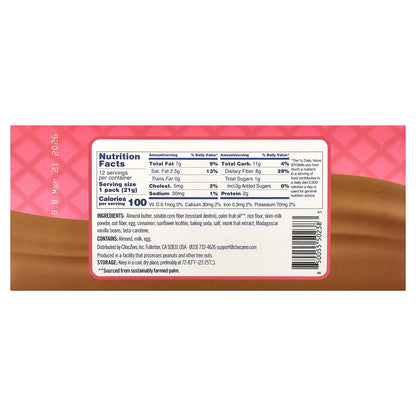 ChocZero, Premium Cookies, Golden Dunkies, Vanilla & Creme Cookies, Churro, 12 Packs, 0.75 oz (21 g) Each