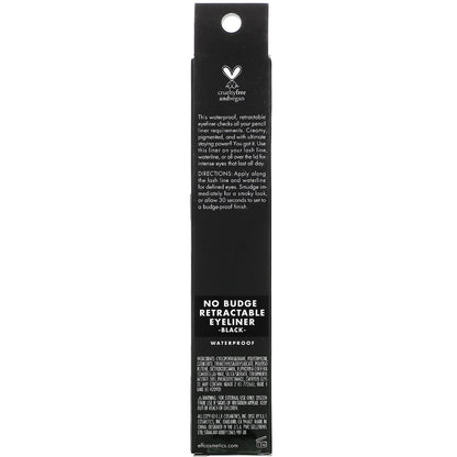 E.L.F., No Budge Retractable Eyeliner, Waterproof, Black, 0.006 oz (0.18 g)