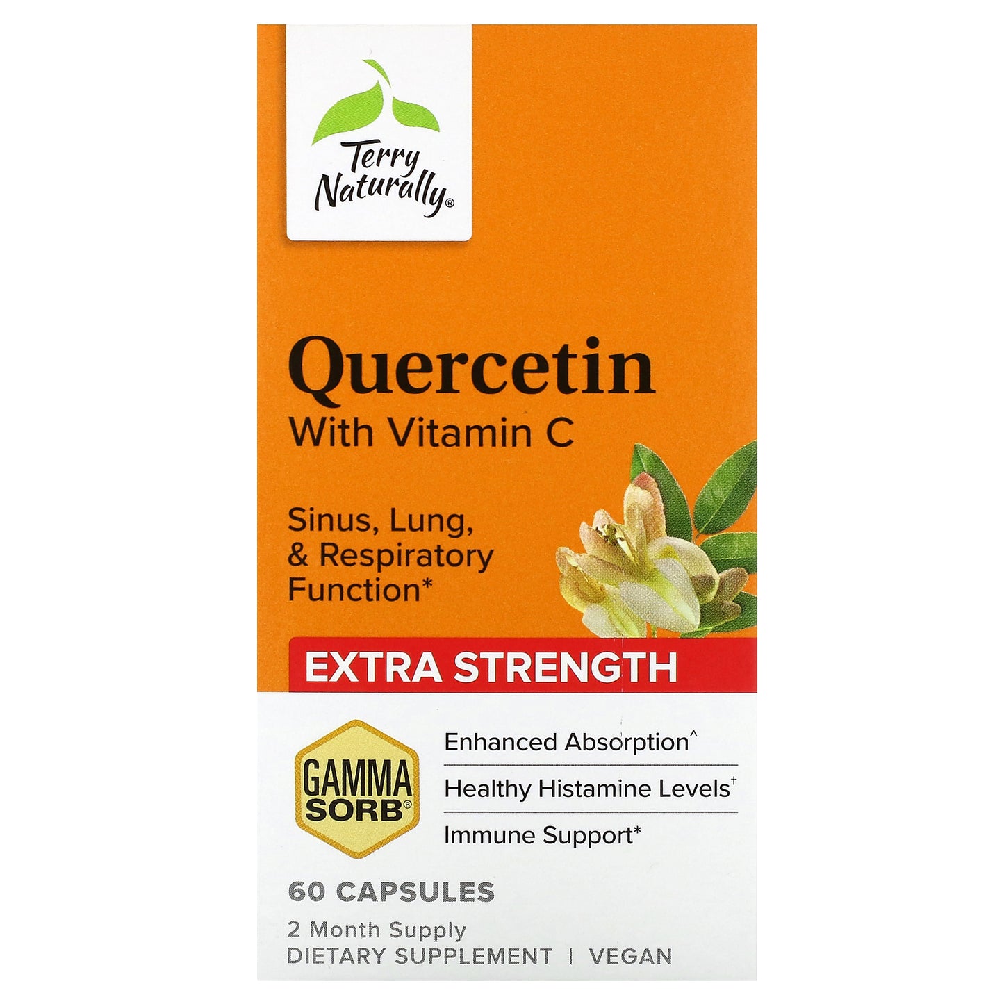 Terry Naturally, Quercetin with Vitamin C, Extra Strength, 60 Capsules