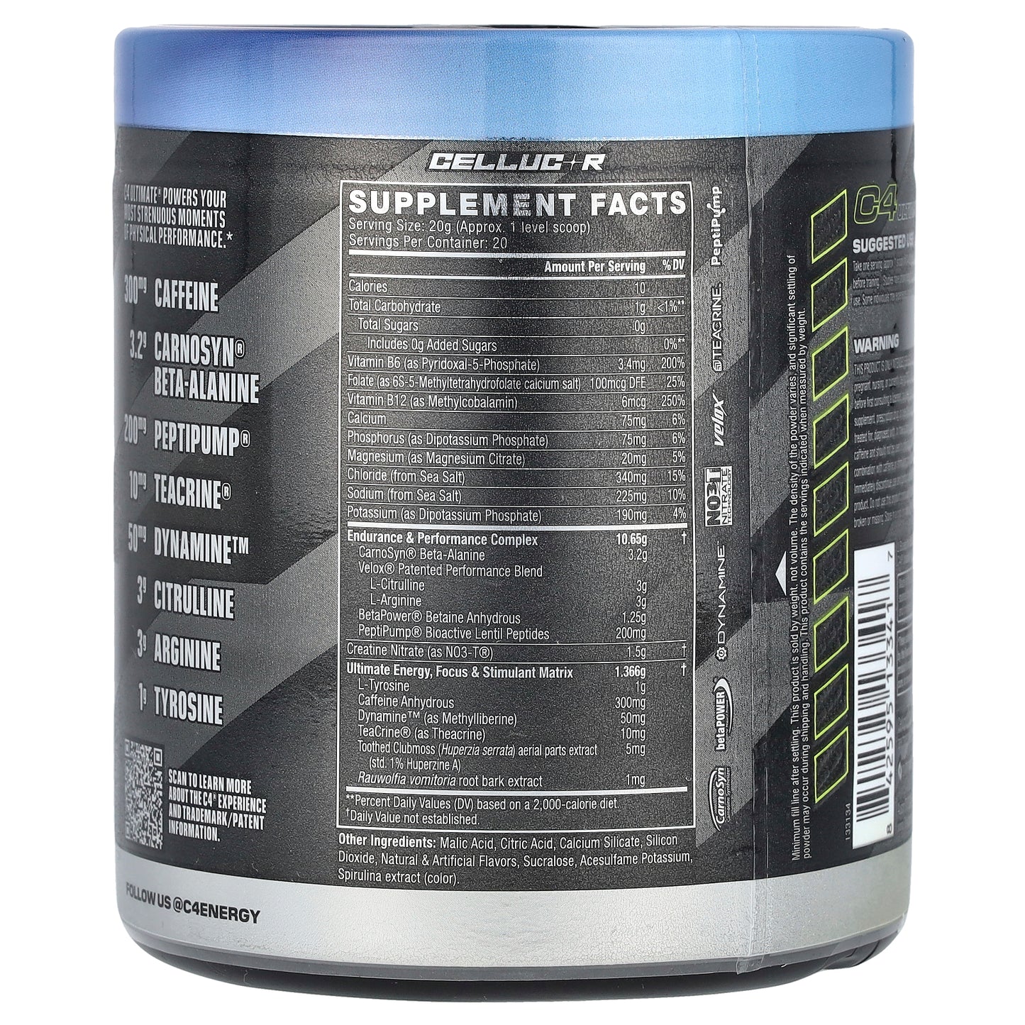 C4 / Cellucor, C4 Ultimate, Pre-Workout, Icy Blue Razz, 14.1 oz (400 g)