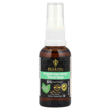 Bee & You, Propolis Raw Honey Throat Spray , 1 fl oz (30 ml)