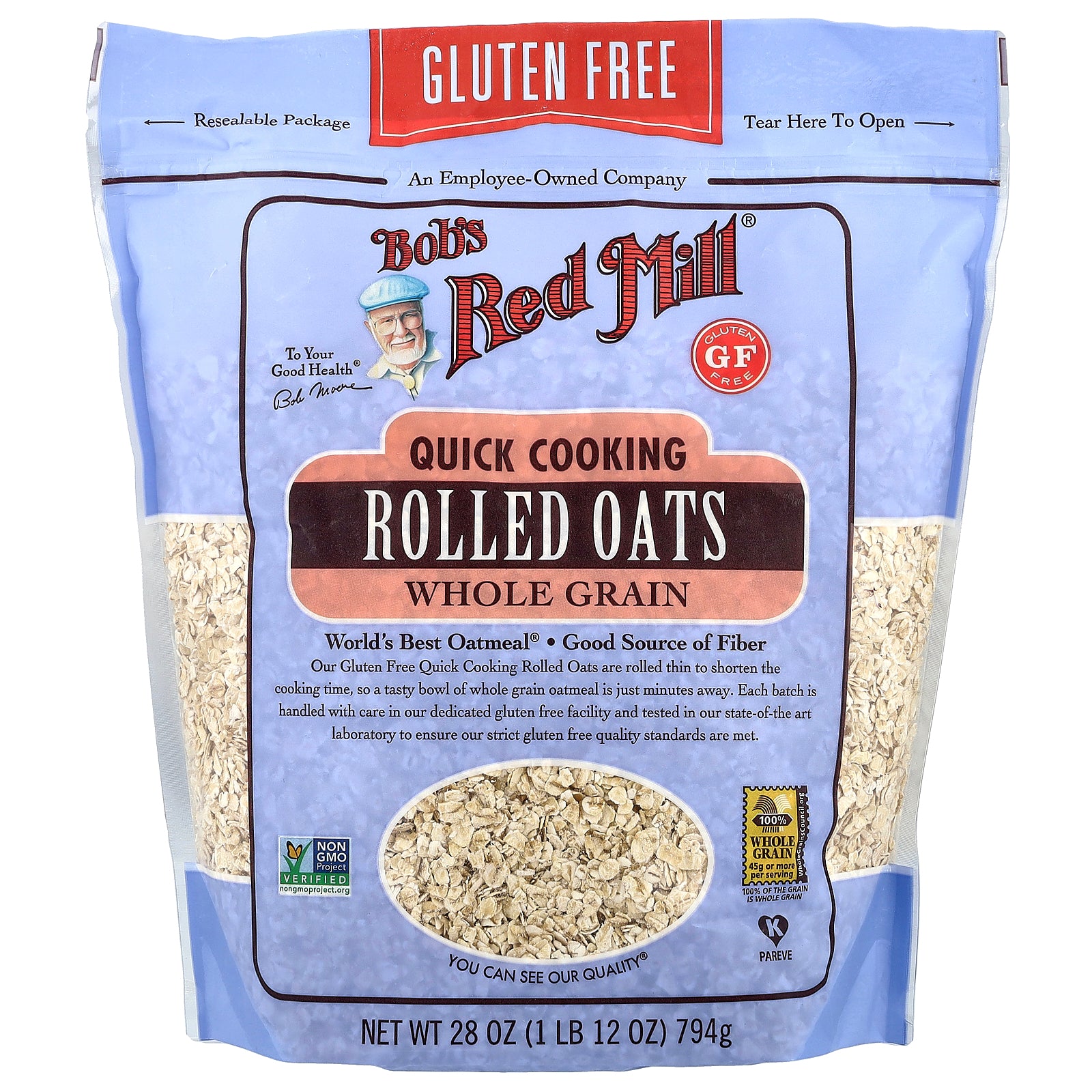 Bob's Red Mill, Quick Cooking Rolled Oats, Whole Grain, 28 oz (794 g)
