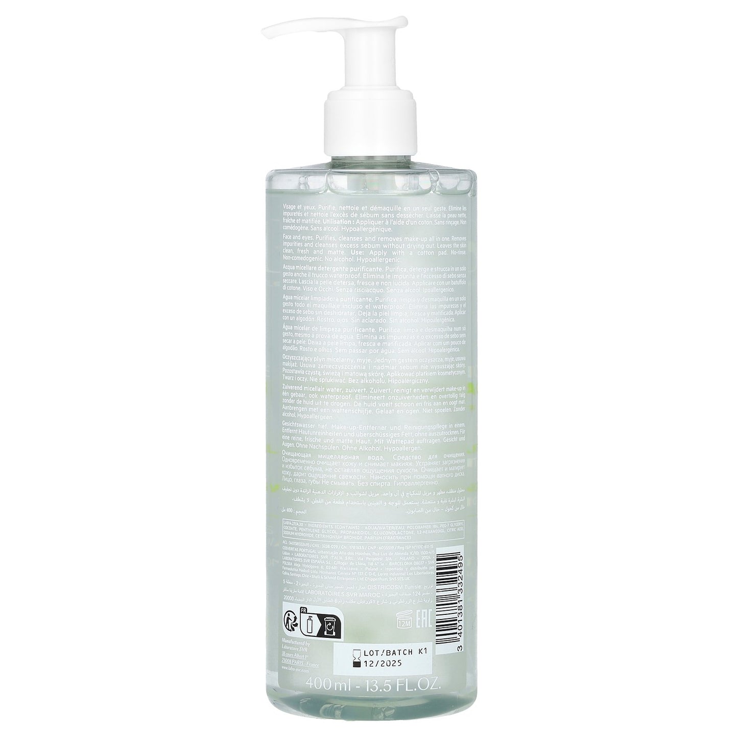 SVR, Sebiaclear, Cleansing Micellar Water, 13.5 fl oz (400 ml)