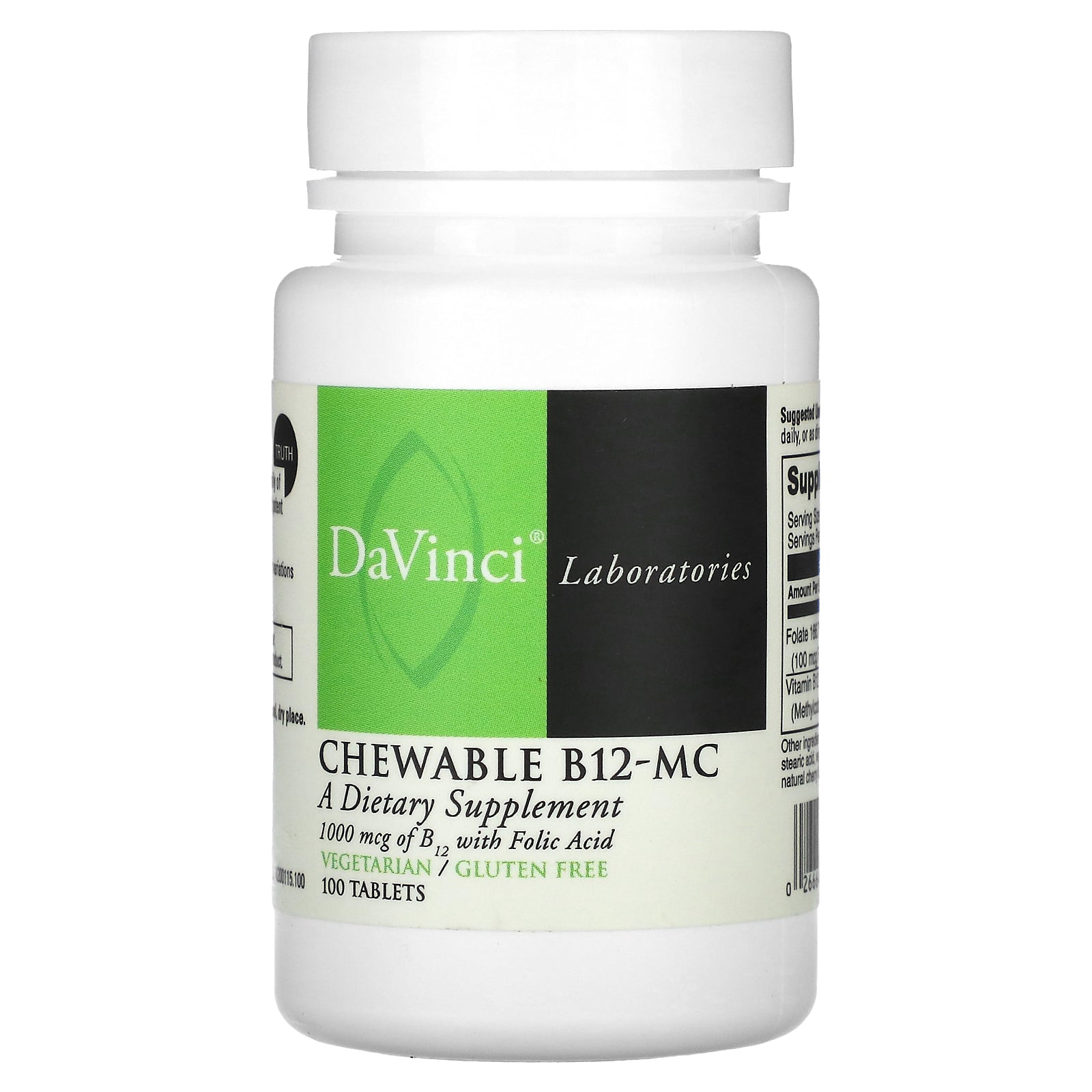 DaVinci Laboratories, Chewable B12-MC, 100 Tablets