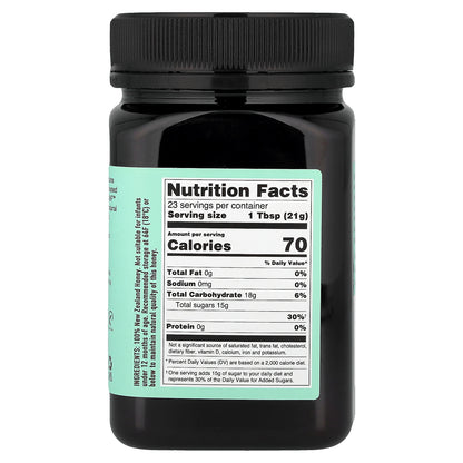 Egmont Honey, Manuka Honey, Raw & Unpasteurized, UMF™10+, MGO 265+, 17.6 oz (500 g)