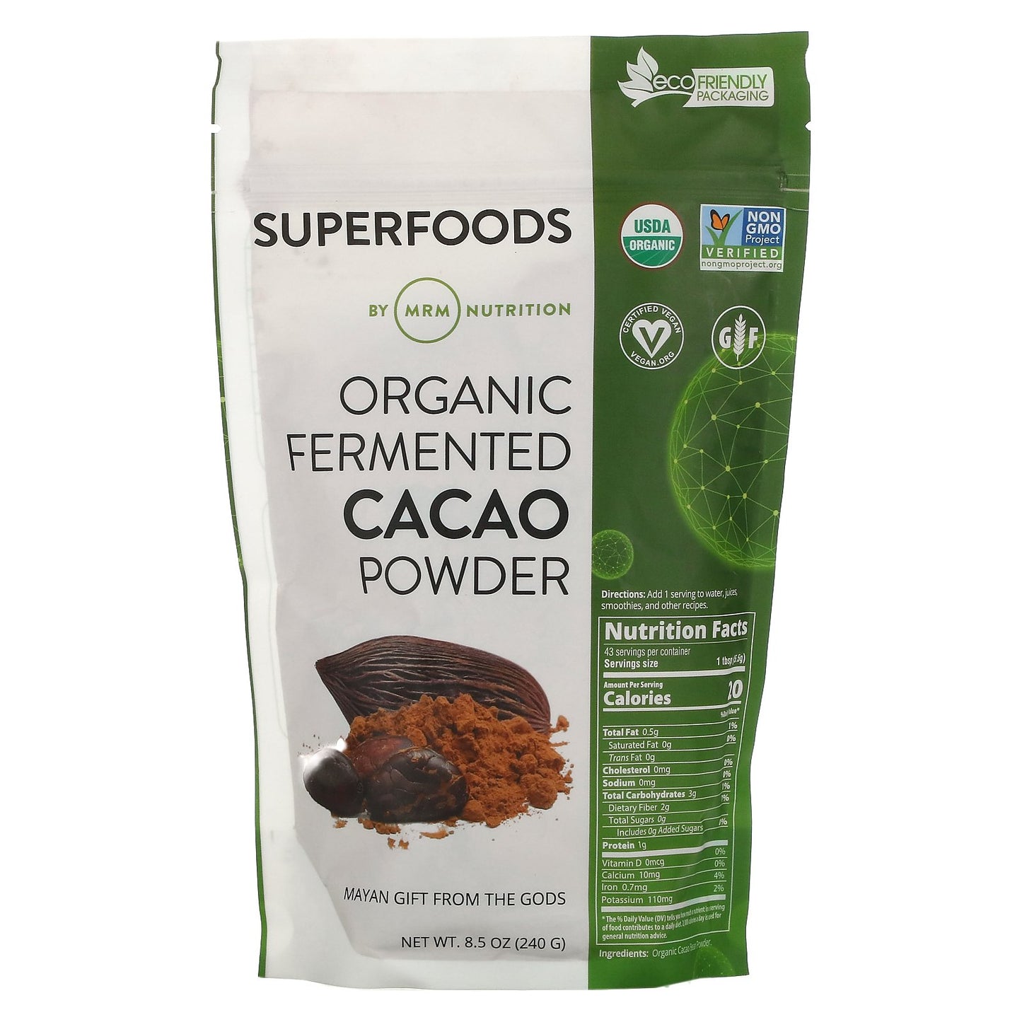 MRM Nutrition, Organic Fermented Cacao Powder, 8.5 oz (240 g)