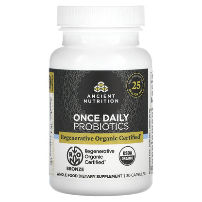 Ancient Nutrition, Once Daily Probiotics, 25 Billion CFU, 30 Capsules