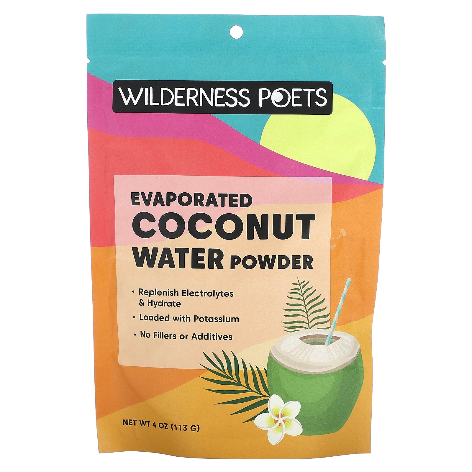 Wilderness Poets, Coconut Water Powder, Evaporated, 4 oz (113 g)