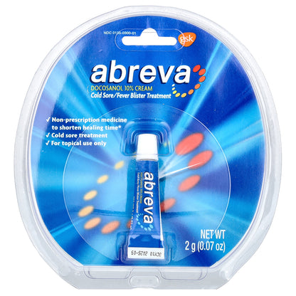 Abreva, Cold Sore/Fever Blister Treatment, 0.07 oz (2 g)