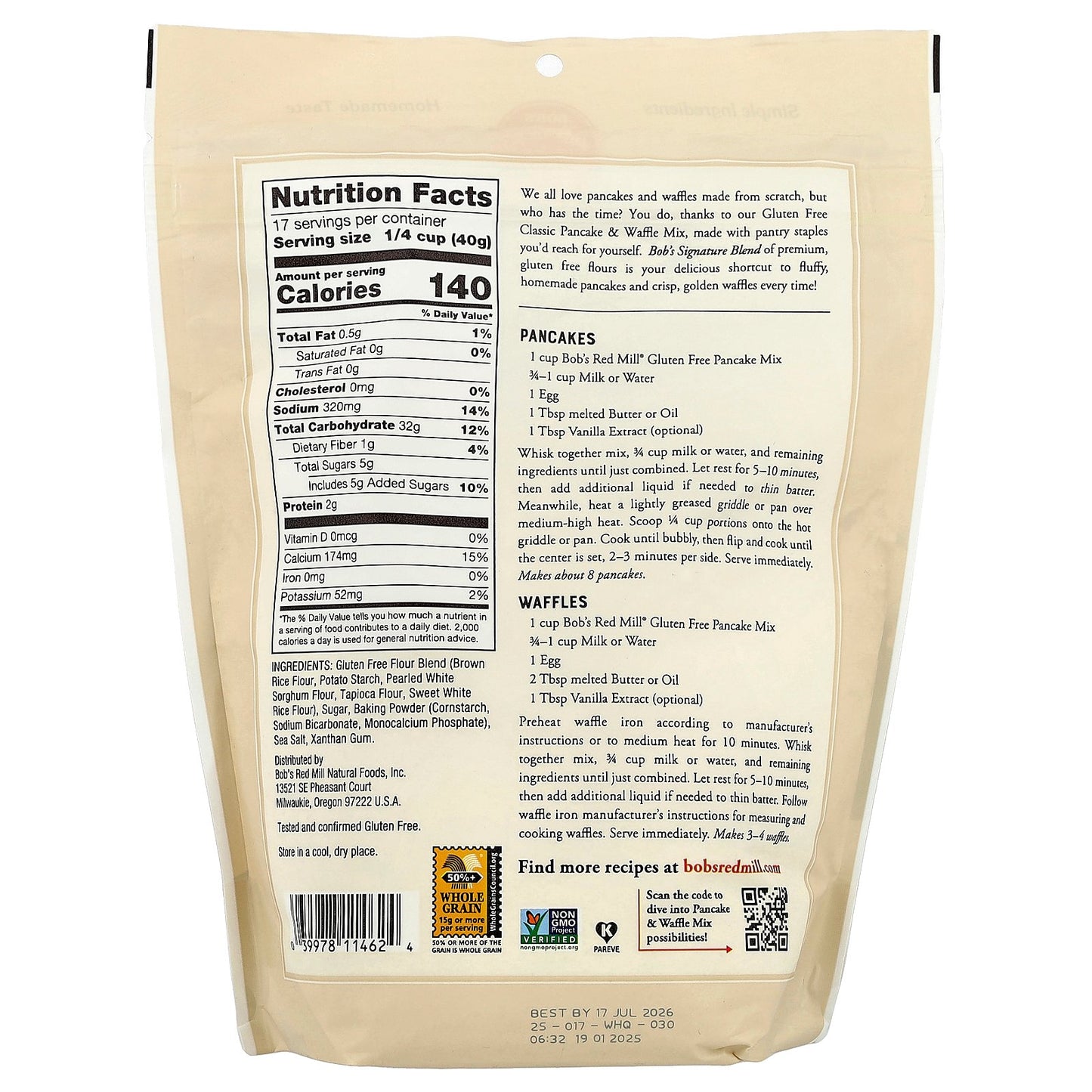 Bob's Red Mill, Classic Pancake & Waffle Mix, 24 oz (680 g)