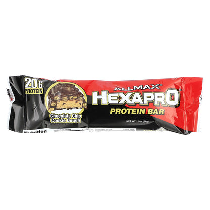 ALLMAX, Hexapro™, Protein Bar, Chocolate Chip Cookie Dough, 12 Bars, 1.9 oz (54 g) Each