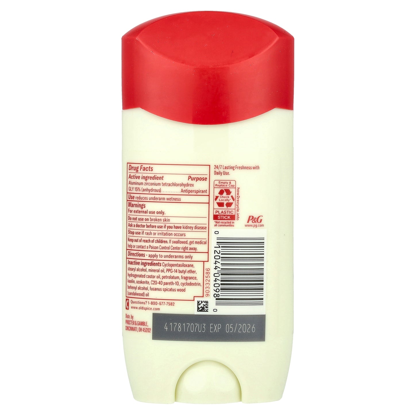 Old Spice, Antiperspirant & Deodorant, Timber with Sandalwood, 3.4 oz (96 g)