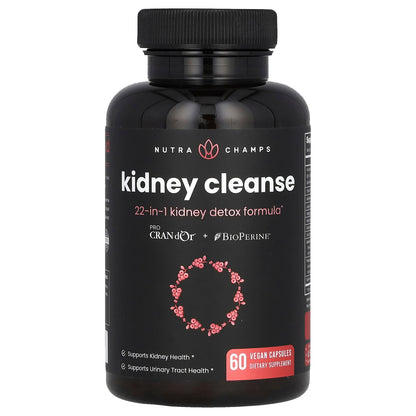 NutraChamps, Kidney Cleanse, 60 Easy-To-Swallow Vegan Capsules