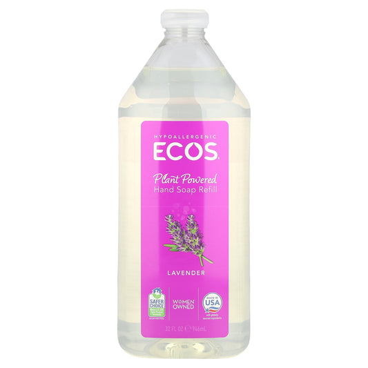 Earth Friendly Products, Ecos®, Plant Powered Hand Soap Refill, Lavender, 32 fl oz (946 ml)