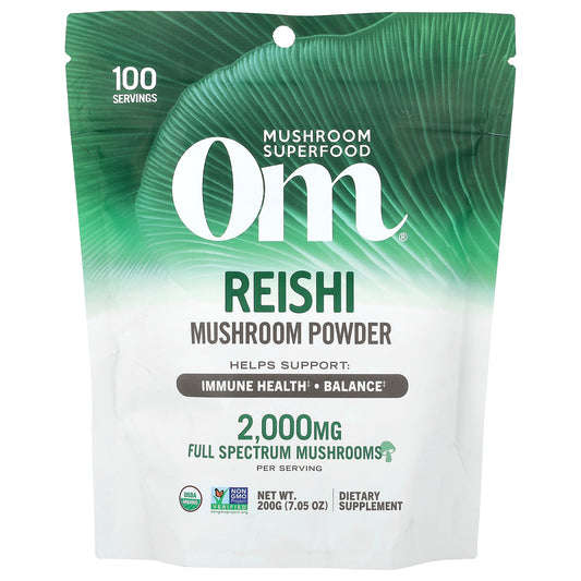 Om Mushrooms, Mushroom Powder, Reishi, 7.05 oz (200 g)