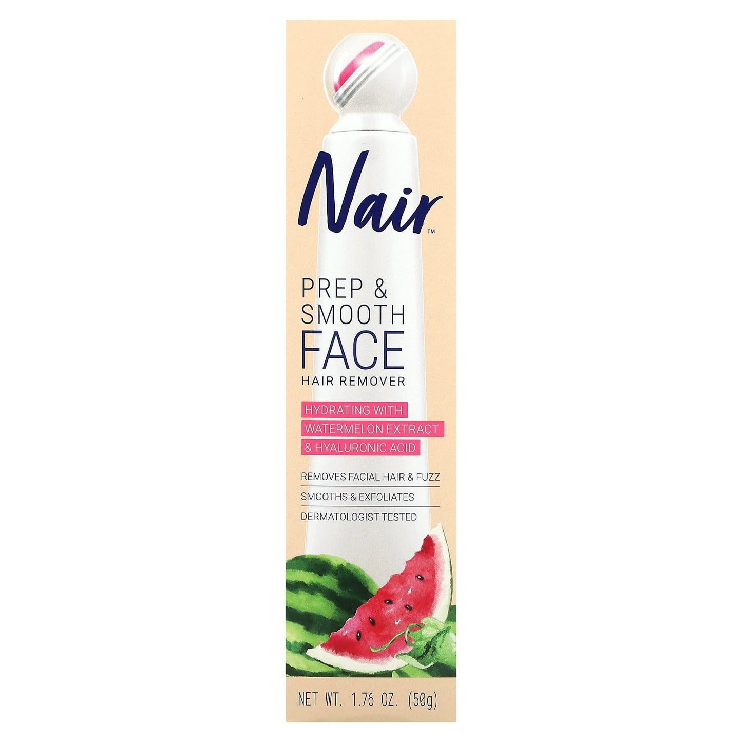 Nair, Hair Remover, Prep & Smooth Face, 1.76 oz (50 g)