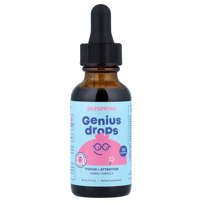 JoySpring, Genius Drops, Focus + Attention, Smartberry Vanilla, 1 fl oz (30 ml)