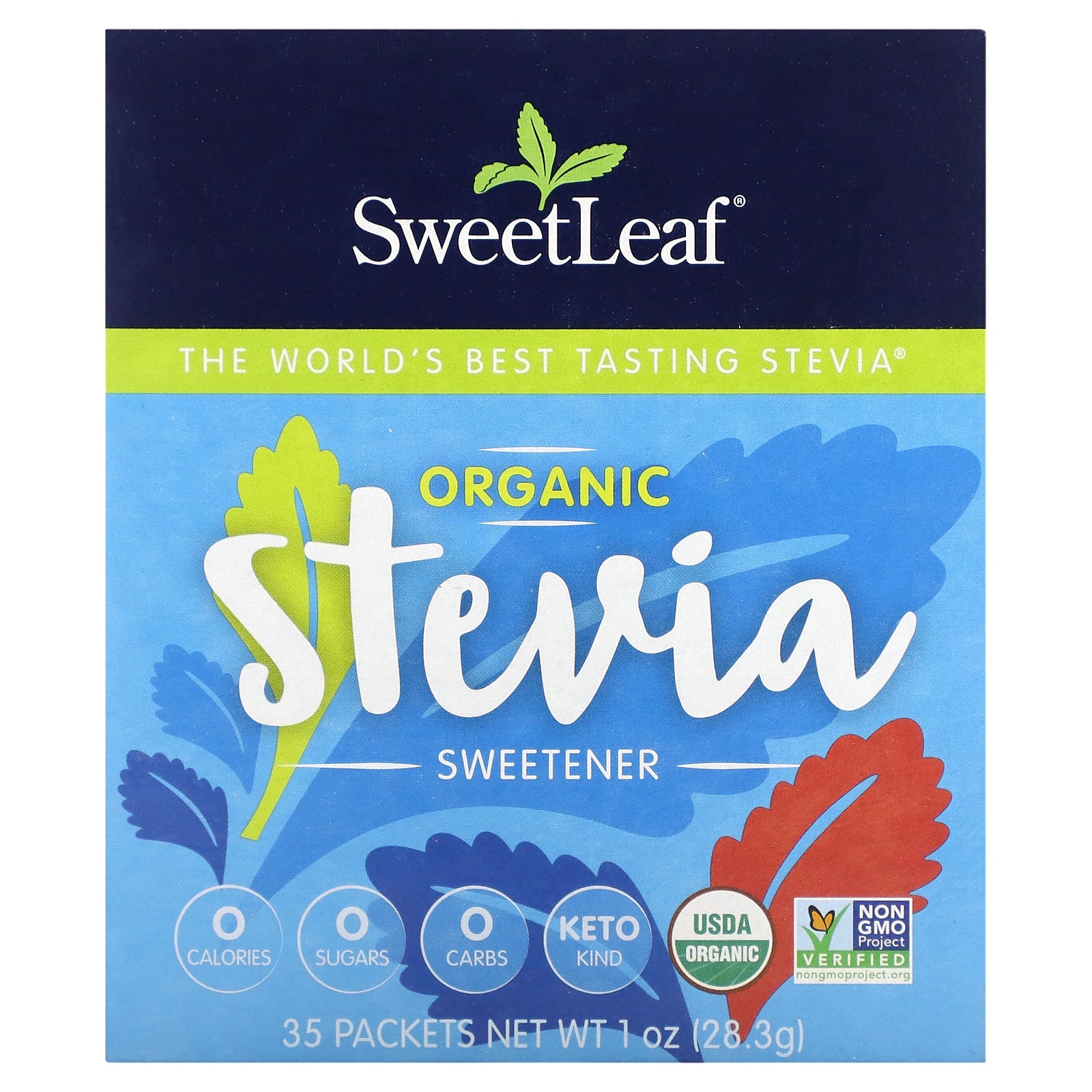 SweetLeaf Stevia, Organic Stevia Sweetener, 35 Packets, 1 oz (28.3 g)
