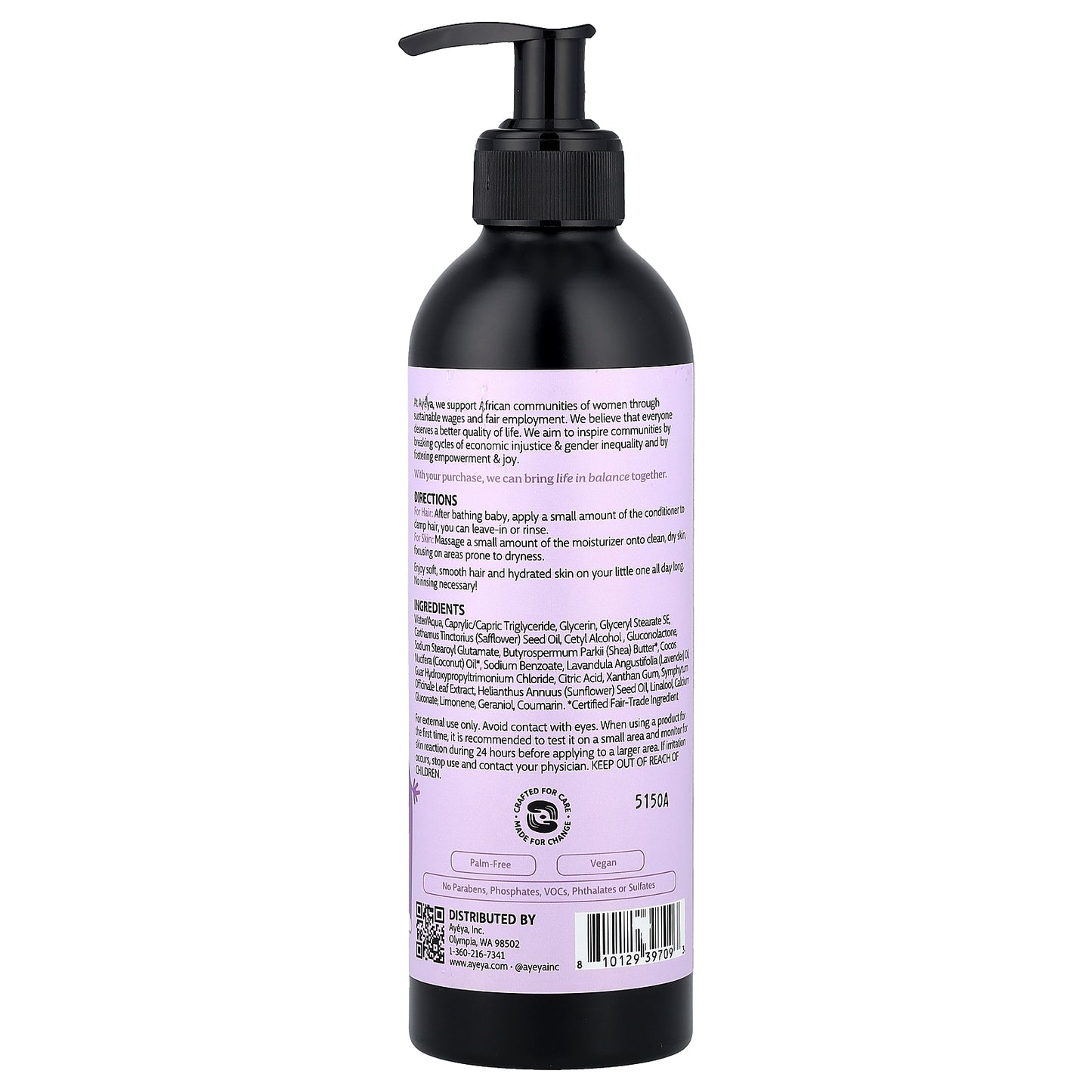 Ayeya, Baby, Soothing Conditioner & Moisturizer, Lavender, 12 fl oz (354 ml)