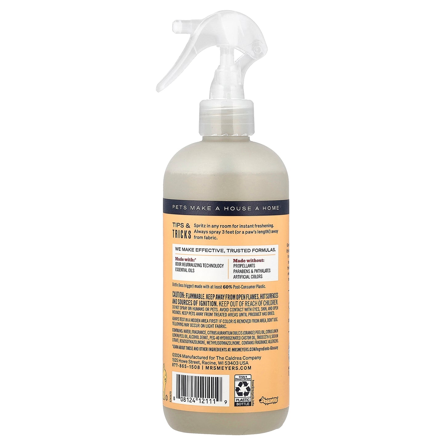 Mrs. Meyers Clean Day, Pet Odor Neutralizer, Orange Blossom, 12 fl oz (355 ml)