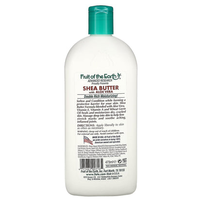 Fruit of the Earth, Skin Care Lotion, Shea Butter & Aloe Vera, 16 fl oz (473 ml)