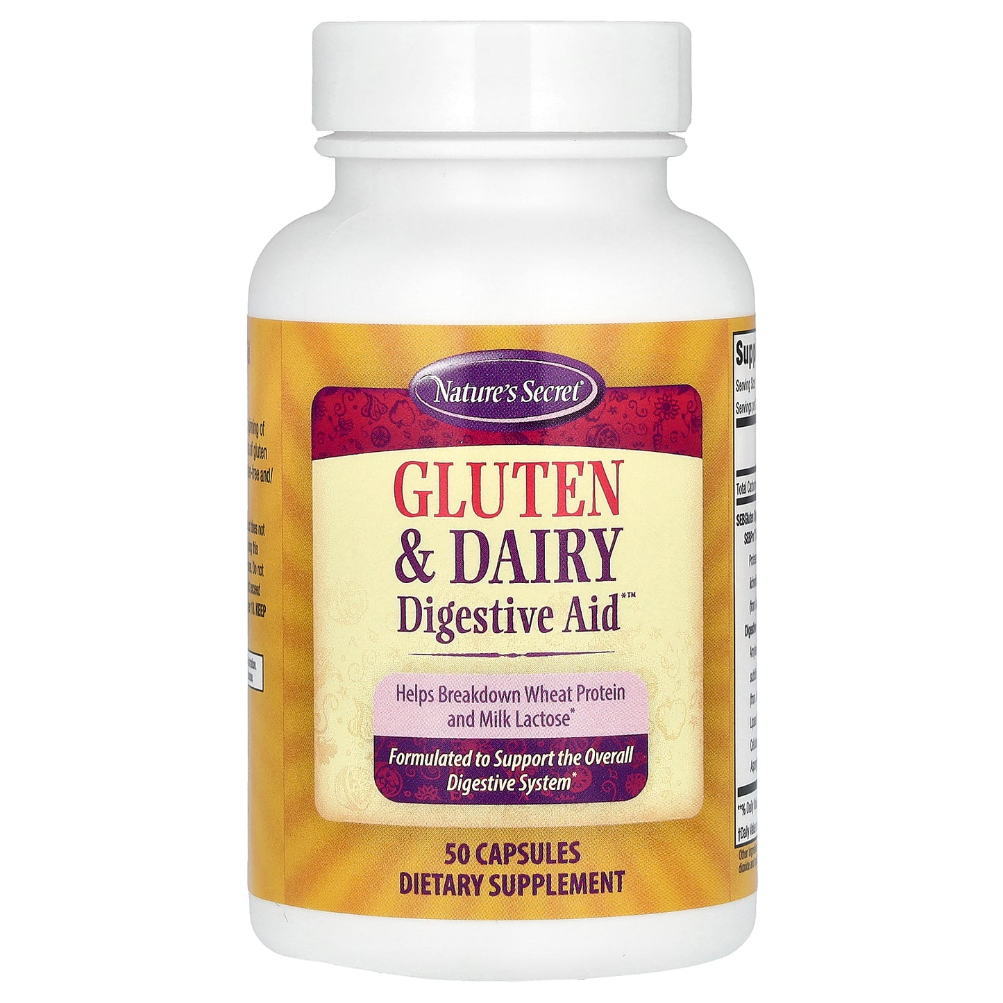 Nature's Secret, Gluten & Dairy Digestive Aid™, 50 Capsules