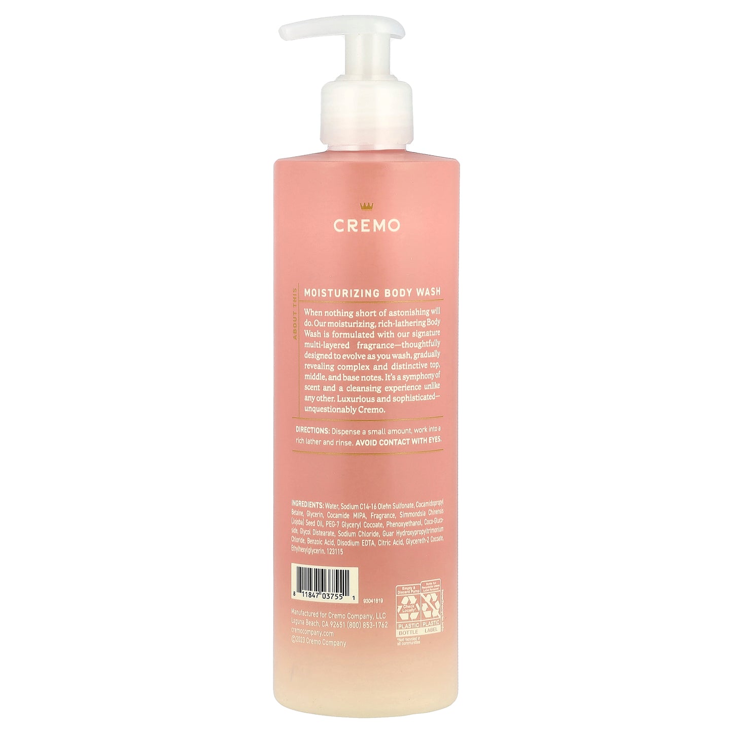 Cremo, Body Wash, Wild Iris Musk, 16 fl oz (473 ml)