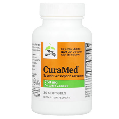 Terry Naturally, CuraMed, Superior Absorption Curcumin, 750 mg, 30 Softgels