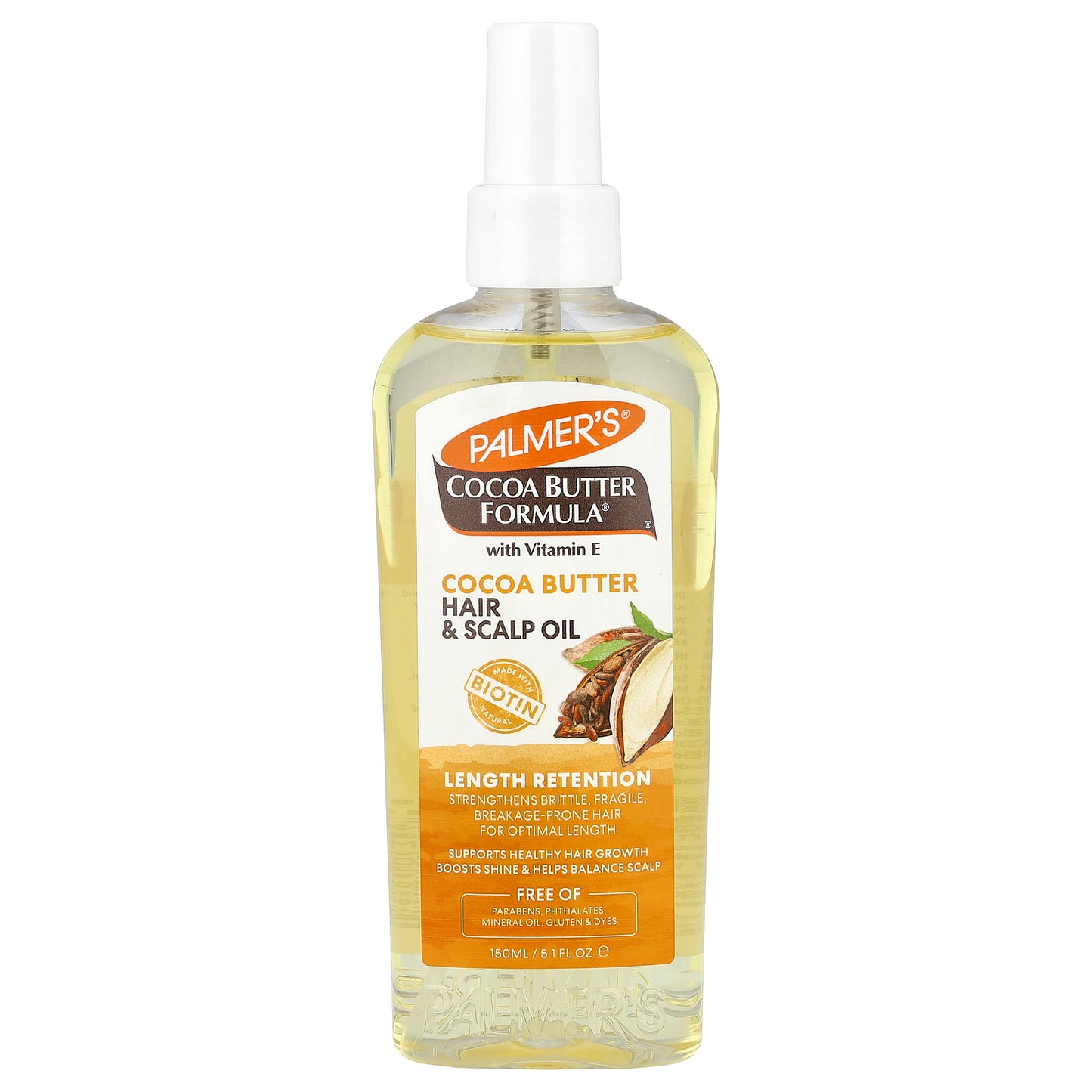 Palmer's, Cocoa Butter Formula® with Vitamin E, Length Retention Hair & Scalp Oil, 5.1 fl oz (150 ml)