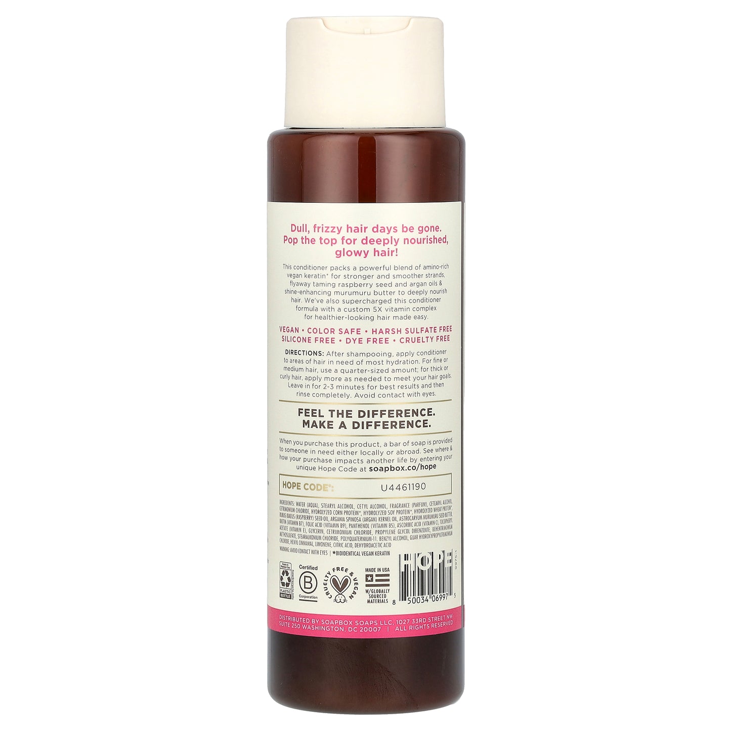 Soapbox, Nourishing Conditioner, Keratin Shine Boosting, For Silky, Frizz-Tamed Hair, 16 fl oz (473 ml)