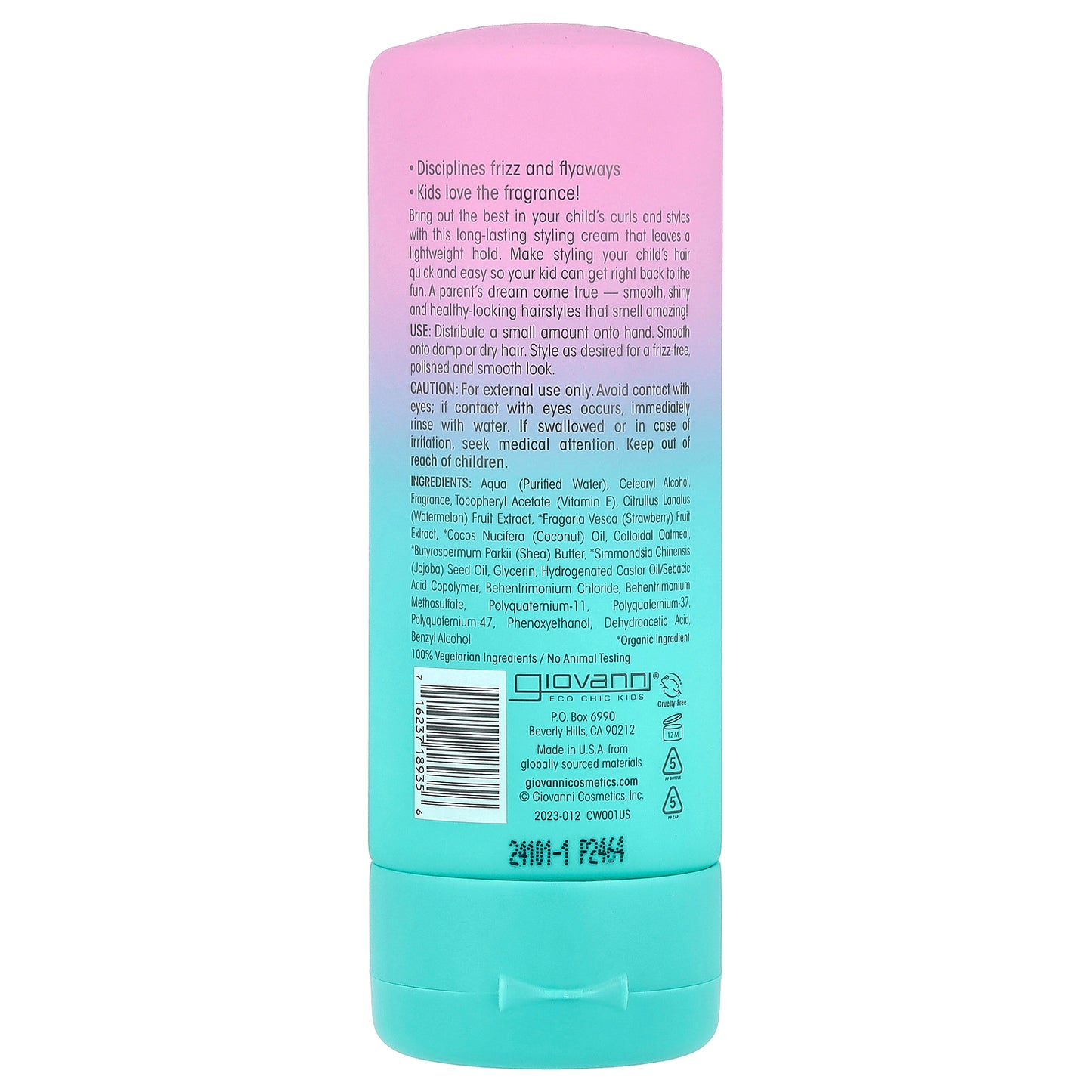 Giovanni, Eco Chic® Kids, Styling, Taming & Curl Cream, 5 fl oz (147 ml)