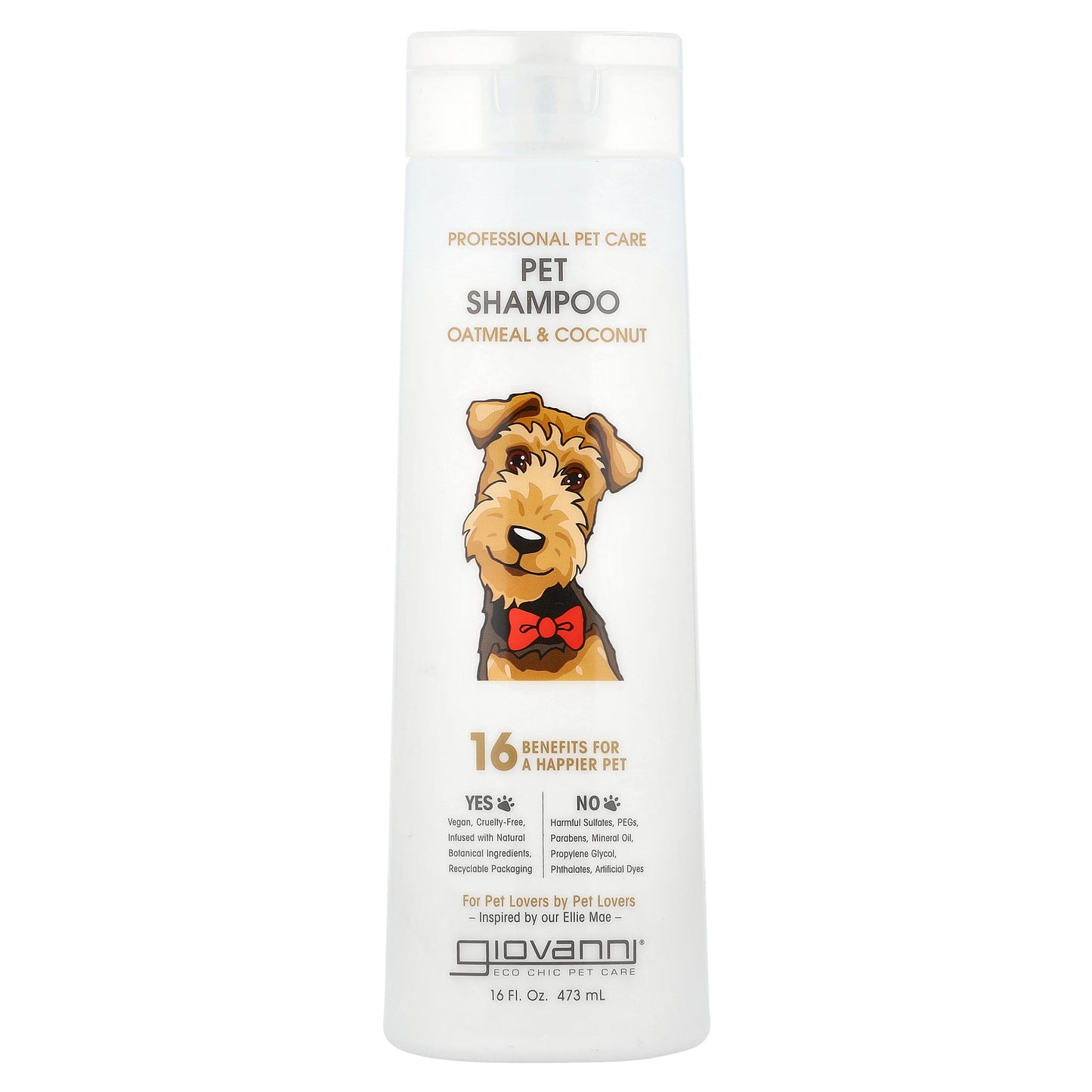 Giovanni, Professional Pet Care, Pet Shampoo, For Dogs, Oatmeal & Coconut , 16 fl oz (473 ml)