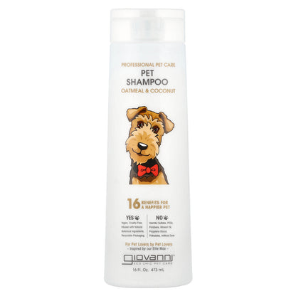 Giovanni, Professional Pet Care, Pet Shampoo, For Dogs, Oatmeal & Coconut , 16 fl oz (473 ml)