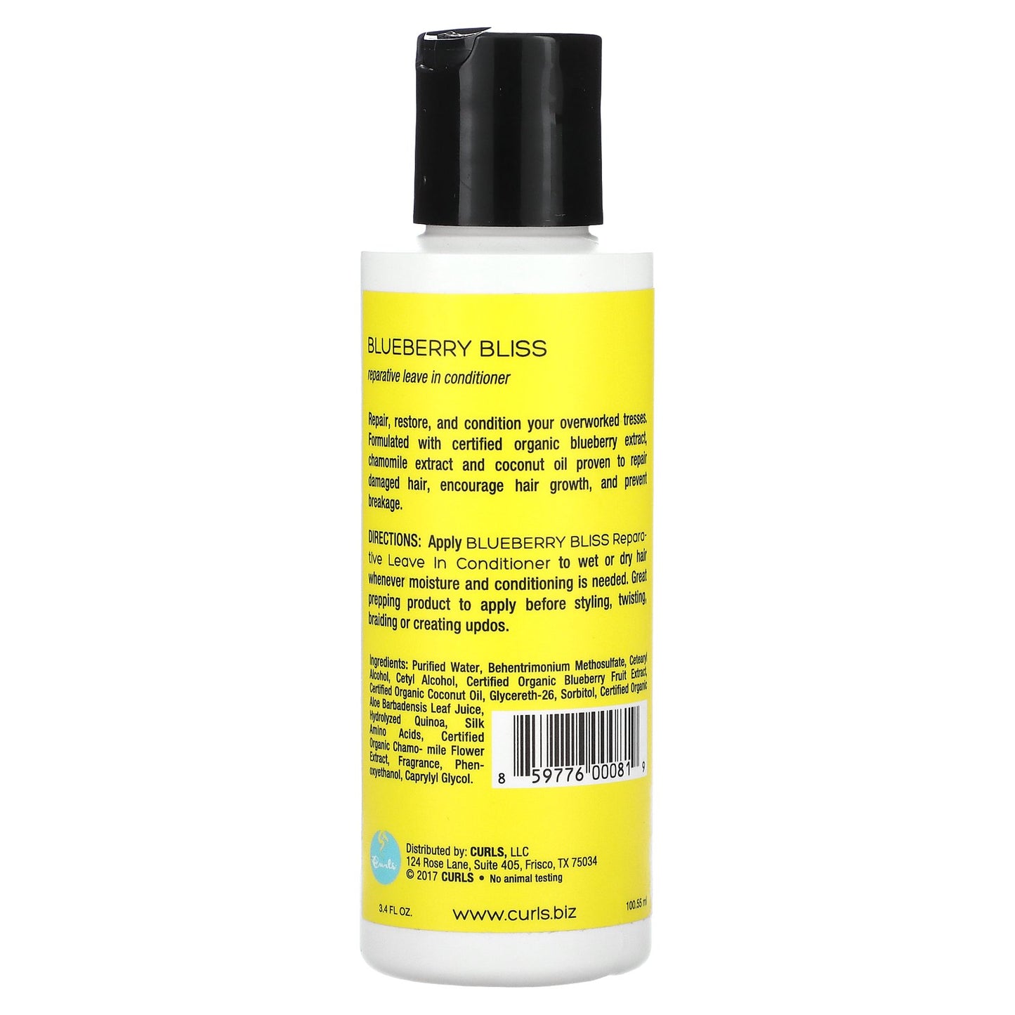 Curls, Blueberry Bliss, Reparative Leave in Conditioner, 3.4 fl oz (100.55 ml)