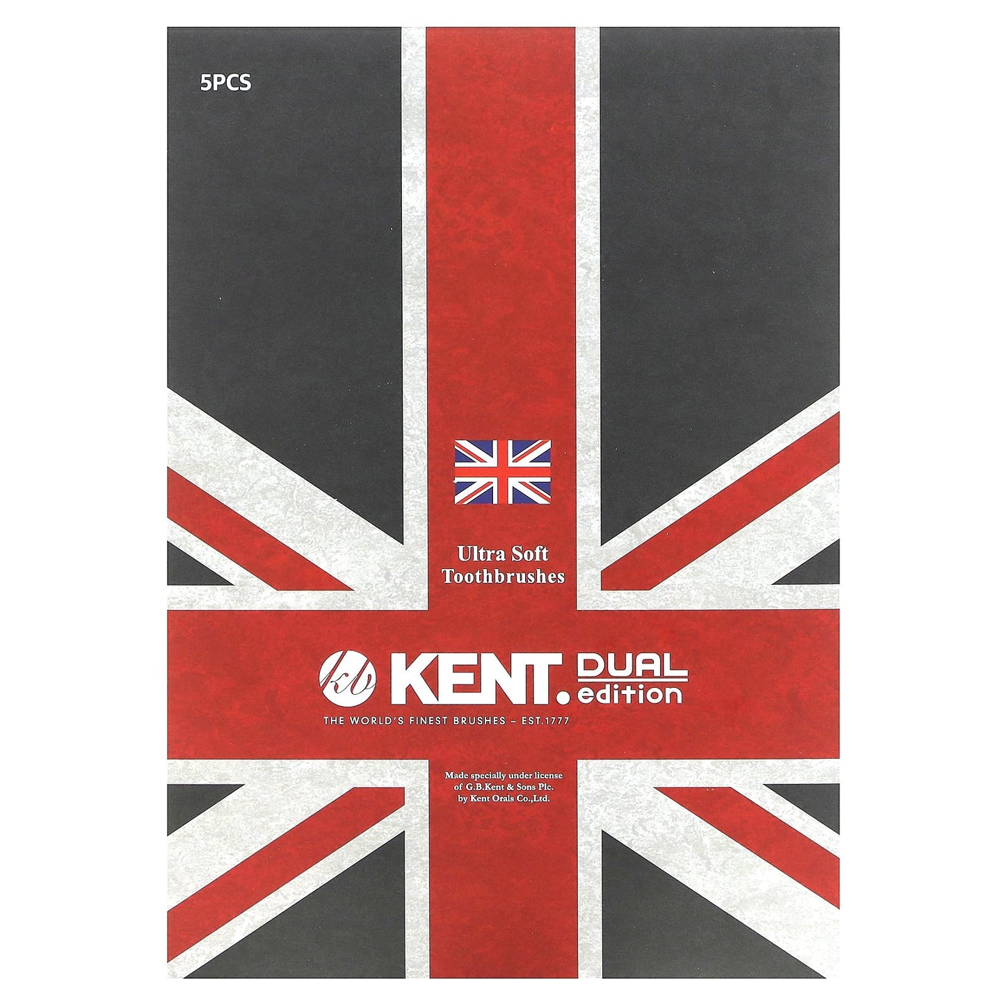 Kent, Ultra Soft Toothbrushes, Dual Edition, 5 Toothbrushes